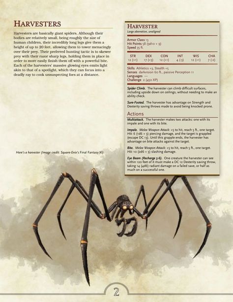 Harvesters Far Realm, Dungeons And Dragons Rules, Dnd Stats, Shadow Monster, Dungeon Master's Guide, Dnd Races, Dungeons And Dragons Classes, D D Monsters, Dnd 5e Homebrew