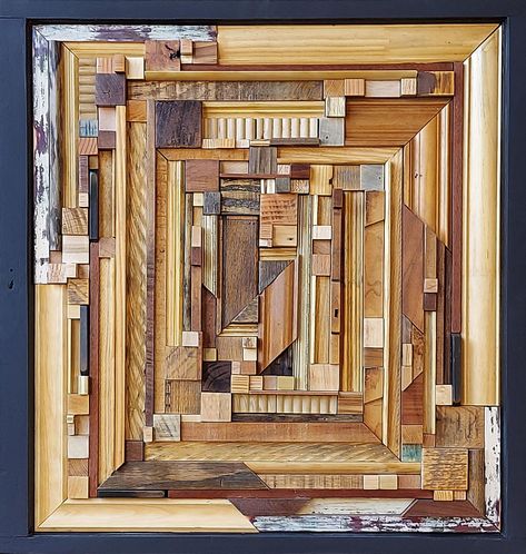 Heather Patterson - Opposite Sides, Abstract Painting For Sale at 1stDibs Antique Window Frames, Wood Wall Sculpture, Wood Mosaic, Wood Artist, Wood Puzzles, Mixed Media Artwork, Wooden Sculpture, Wall Sculpture, Geometric Wall