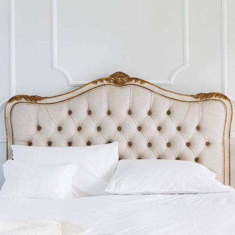 Baroque Bed, Emperor Bed, French Bedroom Company, Coffee And Croissants, Wood And Upholstered Bed, French Beds, Linen Upholstered Bed, French Furniture Bedroom, French Style Bed