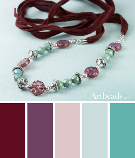 Winter Color Palettes to Inspire Your Creations - Artbeads Blog Jewellery Colour Palette, Color Palette Jewelry, Bead Color Combos, Colored Palette, Jewelry Combo, Jewel Tone Color Palette, Crystal Diy, Binky Clips, Hex Color Palette