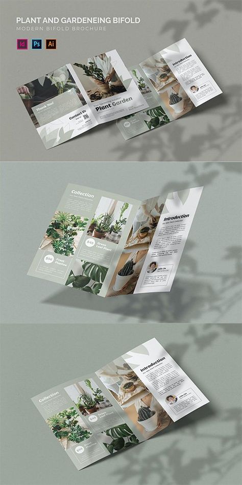 Plant And Gardening - Bifold Brochure - Brochure Templates - Free PSD Templates Diary Cover Design, Leaflet Layout, Brochure Food, Brochure Design Layouts, Brochure Psd, Infographic Layout, Trifold Brochure Design, Free Brochure Template, Creative Brochure