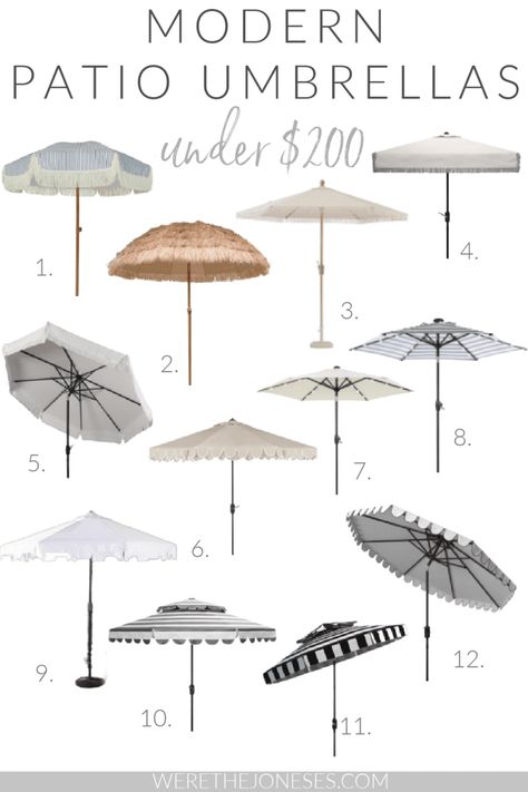 Backyard Buildings, Modern Patio, Patio Umbrellas, Decorating On A Budget, Backyard Design, Outdoor Design, Summer Decor, Patio Umbrella, Patio Furniture