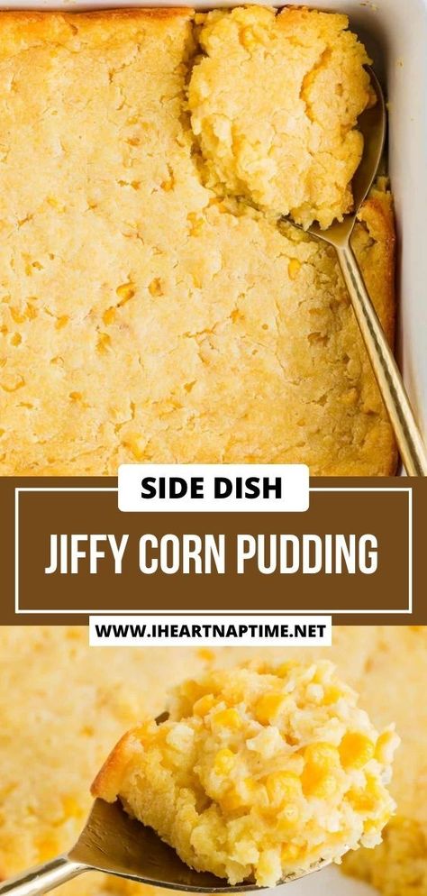 This jiffy corn pudding is a simple, classic, and easy side dish recipe that fits with any holiday menu. Only 5 simple ingredients and ready in under an hour! Jiffy Corn Pudding Casserole, Corn Pudding Recipe Jiffy Easy, Jiffy Cornbread Recipes With Corn, City Bbq Corn Pudding Recipe, Cornbread Pudding Jiffy, Corn Pudding Without Jiffy, Corn Cakes Recipe Jiffy, Jiffy Cornbread With Corn, Doctored Up Jiffy Cornbread