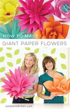 Make Giant Paper Flowers, Girls Night Crafts, Folding Origami, Theme Nature, Large Paper Flowers, Giant Paper Flowers, Giant Flowers, Theme Halloween, Paper Flowers Diy