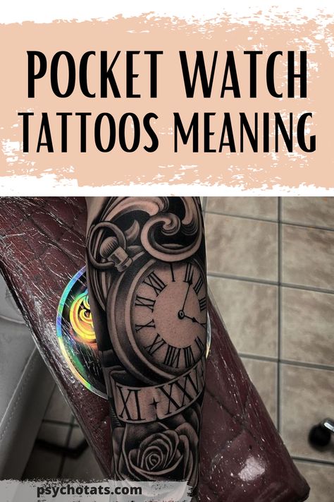 Have you ever been drawn in by the intricate symbolism and mysterious allure of pocket watch tattoos? It's time to dive deep and unveil the true meaning behind these intricate designs – from commemorating time spent with loved ones to paying tribute to life's fleeting nature. Read on to unlock the secrets of pocket watch tattoos! Time Piece Tattoo Design, Wife Tribute Tattoo, Stop Watch Tattoo Men, One Day At A Time Tattoo Symbol, Pocket Watch Tattoo For Men, Watch Tattoos For Women, Pocket Watch Tattoos For Women, Clock Tattoo Design Women, Clock Tattoos For Women