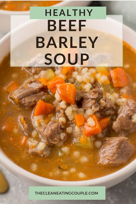 Crockpot Beef Barley Soup, Grilled Quesadilla, Beef And Barley Soup, Barley Soup Recipe, Beef And Barley, Simple Soup, Beef Soup Recipes, Beef Barley, Beef Barley Soup