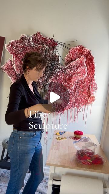 Brittany Kiertzner on Instagram: "Finishing up this large fiber sculpture 🪡" Mixed Media Textile Art, Sculpture Textile, Fiber Sculpture, December 8, Fabric Texture, Textile Artists, Mixed Media Art, Sculpture Art, Mixed Media