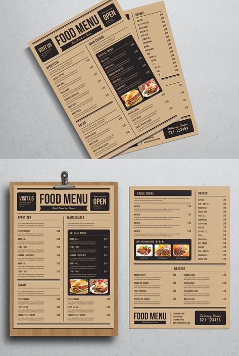 Simple Menu Card Design, Cafe Menu Design Ideas, Bistro Menu Design, Modern Restaurant Menu Design, Restaurant Menu Book, Breakfast Menu Design, Press Wall, Menu Design Layout, Menu Sans Gluten