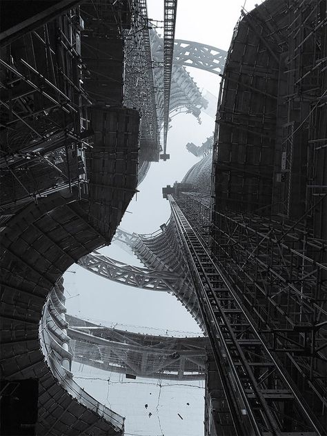 Stunning Construction Photos Of Zaha Hadid Architects’ Leeza SOHO Tower And Its Record-Setting Atrium: https://designyoutrust.com/2017/08/stunning-construction-photos-of-zaha-hadid-architects-leeza-soho-tower-and-its-record-setting-atrium/ Leeza Soho, Zaha Hadid Architects, Brutalist Architecture, Zaha Hadid, Scaffolding, Environment Design, Brutalism, Boba Fett, Environment Concept Art