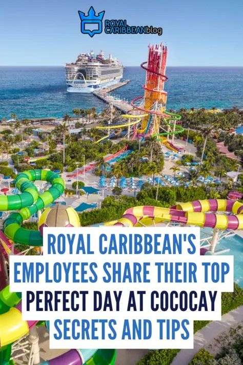 Royal Caribbean's Employees Share Their Top Private Island Secrets and Tips | Royal Caribbean Blog Perfect Day Cococay Bahamas, Royal Carribean Cruise Tips, Bahamas Cococay, Bahamas Excursions, Cococay Bahamas Royal Caribbean, Perfect Day At Cococay, Cruise Tips Royal Caribbean, Cruise Carnival, Carnival Pride