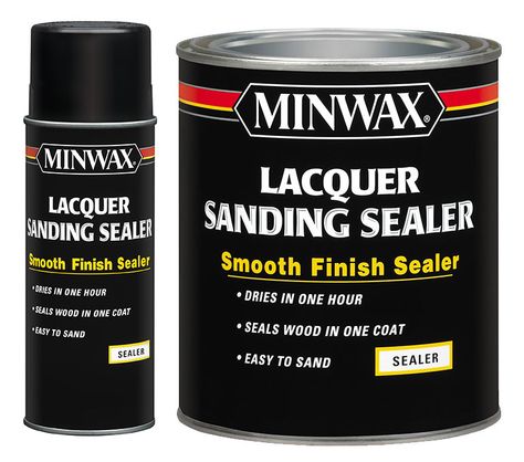 1. BASE coat Minwax® Lacquer Sanding Sealer Concrete Resurfacing, Wood Sealer, Concrete Wood, Paint Primer, Container Size, Paint Supplies, Base Coat, Painting Supplies, Brushing