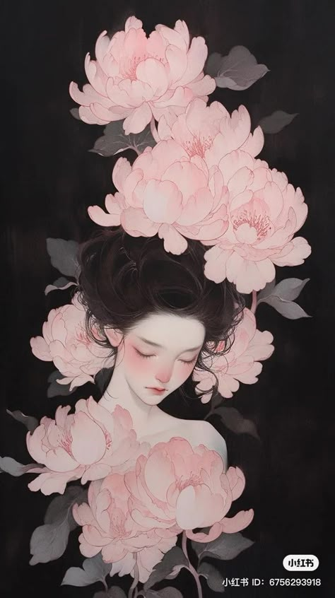 Peony Drawing, Ethereal Art, Dreamy Art, Cool Art Drawings, Art Plastique, Pretty Art, Asian Art, Art Sketchbook, Painting Inspiration