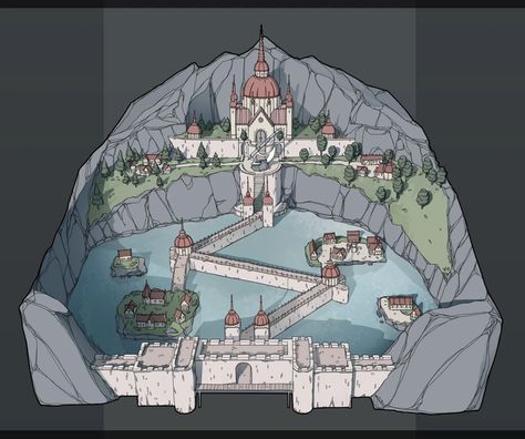 15 D&D Settlements by smitchellmaps - worldbuilding post - Imgur Fantasy City Map, Fantasy Town, Fantasy World Map, Tabletop Rpg Maps, Map Pictures, Location Inspiration, Dungeon Maps, Fantasy Castle, Fantasy City