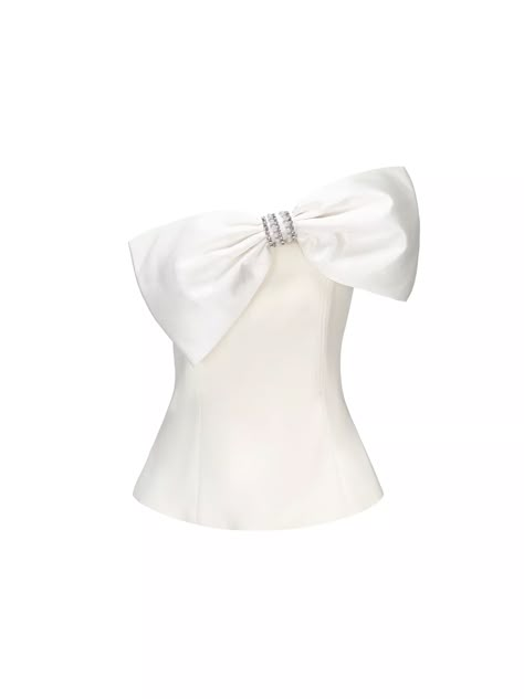 Janie Bow Top (White) | Nana Jacqueline Designer Things To Buy, Elegant White Top, Clothes With Bows, White Top Png, Tops With Bows, Bows Outfit, Bow Clothing, Bow Clothes, Bows Design