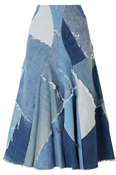 Diy Denim Skirt, Ropa Upcycling, Patchwork Denim Skirt, Jeans Patchwork, Moda Denim, Denim Inspiration, Denim Ideas, Skirt Denim, Patchwork Skirt