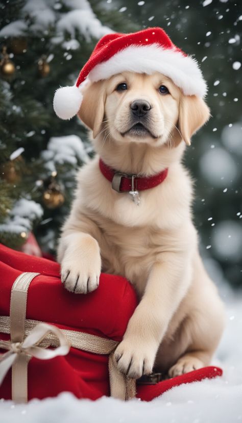 Cute dog at Christmas - AI creation Labrador Christmas Pictures, Dogs In Christmas Outfits, Dog At Christmas, Dog Christmas Outfit, Holiday Pet Photos, Christmas Pet Clothes, Dog Christmas Photos, Dog Christmas Pictures, Christmas Dog Outfits