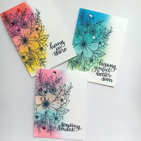 Card Making With Stamps, Quick Cards Simple, Stamp Cards Ideas, Simple Cards Ideas, Watercolor Cards Ideas, Simple Card Ideas, Designs For Cards, Arte Doodle, Card Making Ideas