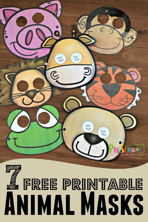 These adorable, free printable animal masks are such a fun kids activity for toddler, preschool, and kindergarten age kids. Kids will have fun pretending to be animals with these super cute, free printable animal masks. These masks are available in color and black & white. Free Printable Animal Masks, Animal Mask Templates, Zoo Preschool, Printable Animal Masks, Animal Masks For Kids, Zoo Crafts, Zoo Animal Crafts, Zoo Activities, Animal Activities For Kids