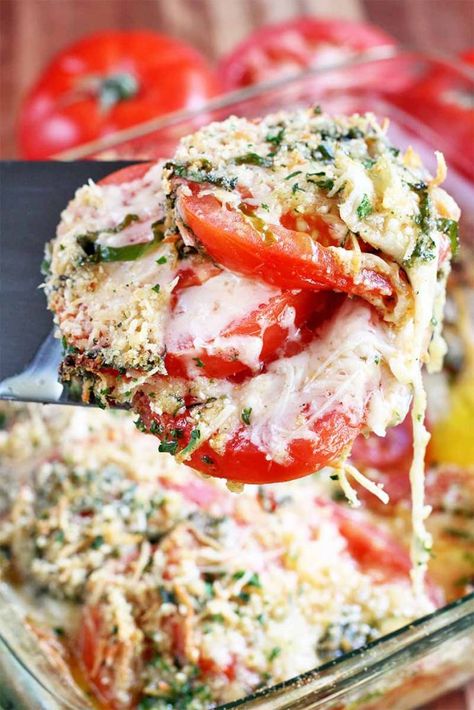 Tomato Casserole, Fresh Herb Recipes, Tomato Dishes, Fresh Tomato Recipes, Garden Tomatoes, Baked Tomatoes, Vegetable Casserole, Veggie Side Dishes, Tomato Recipes