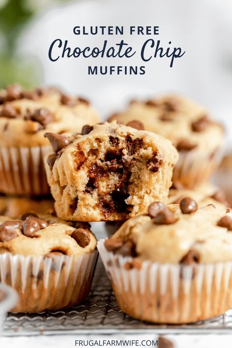 Muffins With Greek Yogurt, Gluten Free Chocolate Chip Muffins, Oatmeal Chocolate Chip Muffins, Mini Chocolate Chip Muffins, Banana Blueberry Muffins, Gluten Free Flour Mix, Farm Wife, Gluten Free Chocolate Chip, Healthy Sweet Treats