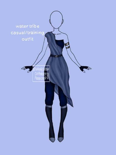 Atla Waterbender Outfit, Water Bender Costume, Atla Shifting Outfits, Avatar Outfit Ideas Water, Water Tribe Clothes Design, Lok Oc Water Tribe, Watertribe Outfits Atla, Water Tribe Dress, Water Bender Outfit Female Oc