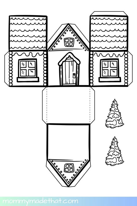 Geometric Shapes Architecture, Funny Christmas Card Sayings, Shapes Architecture, Letter I Crafts, Winter Traditions, Paper House Template, Gingerbread House Template, Christmas Card Sayings, Winter Paper