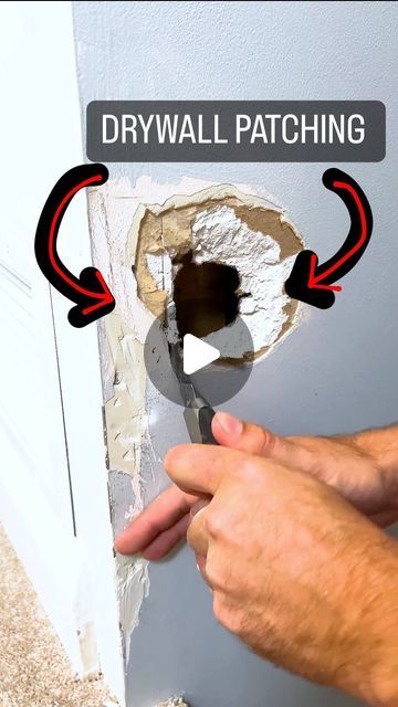 No wood required  - Here is one of the fastest Drywall patches for a wide range of holes.  - #drywall #drywallrepair #drywallpatching #ho... | Instagram Fixing Holes In Walls, Fix Drywall Holes, How To Patch Drywall Holes, Diy Drywall Repair, How To Repair Drywall, Drywall Repair Hole, Hole In Wall Repair, Dry Wall Repair, Patching Holes In Walls