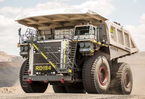 New Article: A Look At The Liebherr Monster Mining Trucks  (click the Visit button or the image above to get all the details!) Mining Vehicle, Mining Truck, Engine Design, Mining Industry, Demolition Derby, Dumper Truck, Heavy Machinery, Dump Trucks, Construction Vehicles