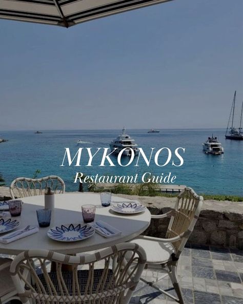 Restaurant with ocean view and yachts Mykonos Restaurant, Beach Clubs, Restaurant Guide, Mykonos Greece, Aegean Sea, Eat Smarter, Beach Bars, Greece Travel, My Trip