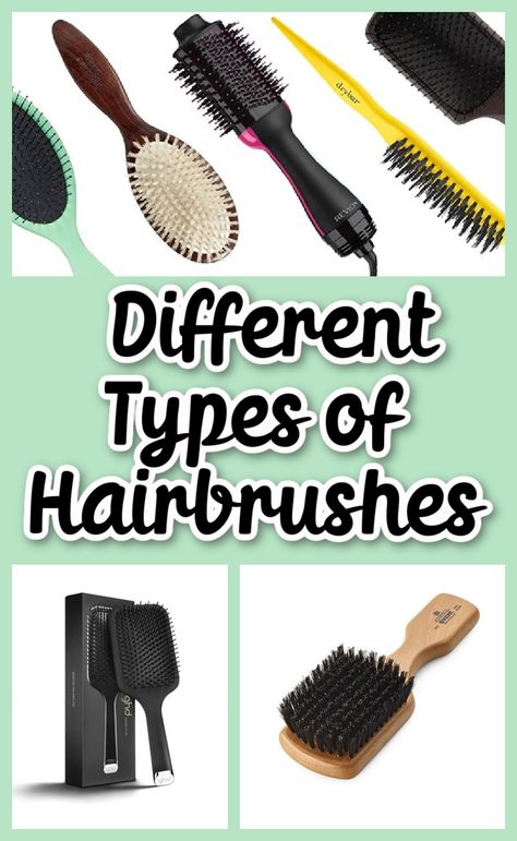 Understanding Differences In Types Of Hairbrush #beauty #haircare Hispanic Hair, Teasing Brush, Best Hair Brush, Boar Bristle Brush, Ethnic Hairstyles, Best Brushes, Detangling Brush, Brush Type, Smooth Hair