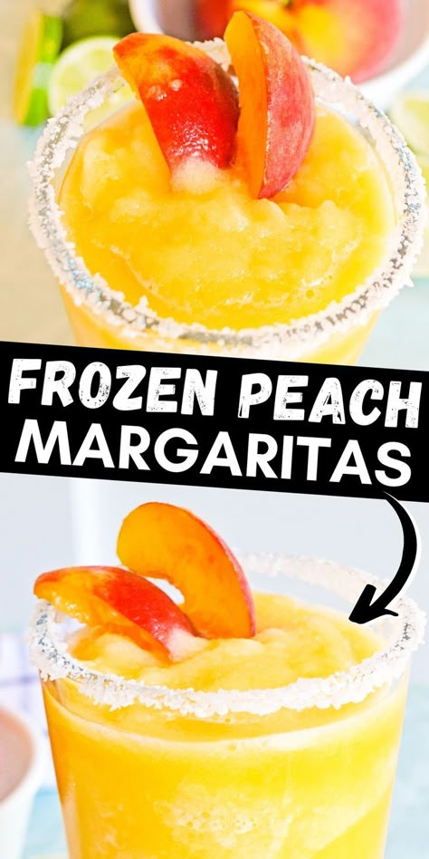 Frozen Peach Margarita, Peach Margarita Recipe, Peach Margarita Recipes, Peach Margaritas, Peach Margarita, Frozen Peaches, Margarita Ingredients, The Cookie Rookie, Cookie Rookie