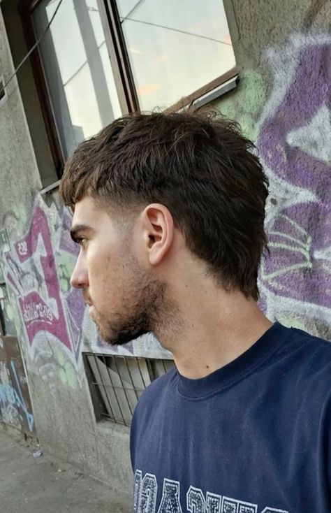 Cropped Mullet, Modern Mullet For Men Straight Hair, Crop Mullet, Short Mullet Mens, Corte Mullet, Men Short Hair Fade, Mens Haircuts Thick Hair, Growing Long Hair, Mens Haircuts Straight Hair