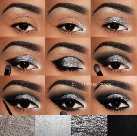 Smokey Eye Makeup Steps, Black Smokey Eye Makeup, Make Up Designs, Makeup Pictorial, Beginners Eye Makeup, Eye Makeup Techniques, Makeup For Black Skin, Smokey Eye Makeup Tutorial, Eye Makeup Pictures