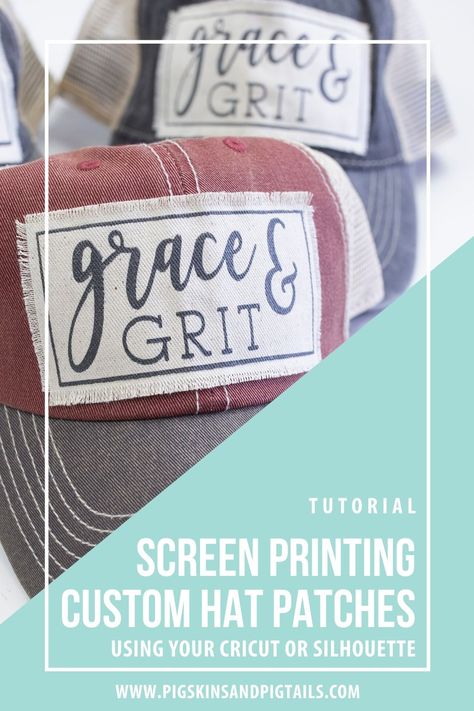 How To Make Hats With Cricut, Hats With Cricut, Cricut Hat Projects, Diy Hat Patch, Cricut Patches, Hat Patches Diy, Trucker Hat With Patch, Hat Designs Vinyl, Diy Trucker Hat With Patches