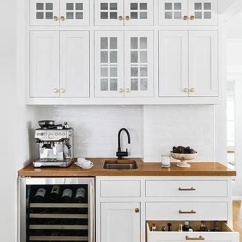 Beach Cottage Wet Bar Design Ideas Dutch Colonial Kitchen, White Bar Cabinet, Wet Bar Cabinets, Bar Cabinet Design, Dutch Colonial Homes, Dream Pantry, Bar Cabinets, White Shaker Cabinets, Colonial Home