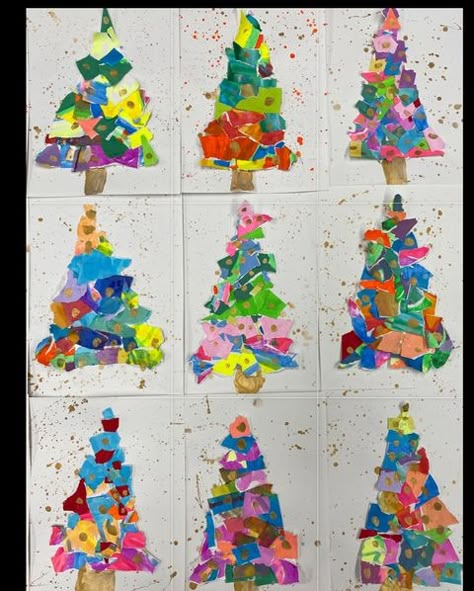 Kindergarten Christmas Crafts, Kindergarten Art Lessons, Christmas Art Projects, Christmas Cards Kids, Preschool Christmas Crafts, Christmas Kindergarten, Christmas Arts And Crafts, Christmas Tree Art, Christmas School