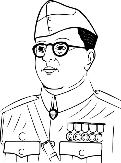 Subash Chandra Bose, Subhash Chandra Bose, Coffee Art Painting, Outline Pictures, Independence Day Drawing, Shiva Sketch, Pencil Drawing Images, Ganesh Art Paintings, Pencil Portrait Drawing