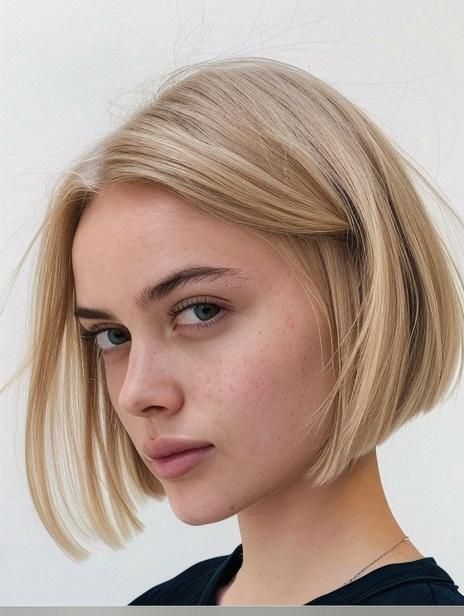 Chic Blonde Bob Hairstyles: Timeless Styles for Every Occasion Butter Blonde Bob Short Hair, Blonde Short Bob Hair, Short Bob Hairstyles Straight, Blonde Micro Bob, Dad Bob Haircut, Bob From The Back, Beige Blonde Bob, Bright Blonde Bob, Dirty Blonde Bob