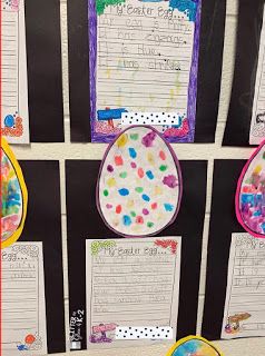 Use this fun Easter Egg craftivity to get students writing! Students will decorate their egg and then write about it! This blog post has a great tutorial on how to make a fun and safe paint for students. This makes an awesome display for the hallway! Keywords: Easter craft, spring activity, spring writing, Easter writing, kindergarten, craftivity, first grade, craft Easter Crafts First Grade, Craftivity First Grade, Easter Writing Activities, Easter Writing, Writing Kindergarten, Easter Craft Activities, Easter Kindergarten, Craft Spring, Writing Craftivity