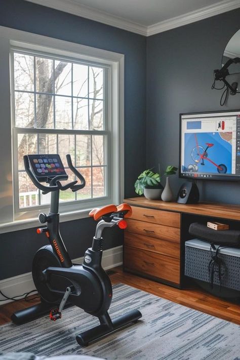 Peloton in Bedroom Ideas: Maximize Your Space! Peloton In Office Ideas, Peloton Office Combo, Peloton In Bedroom Ideas, Peloton In Bedroom, Treadmill In Bedroom Ideas, Treadmill In Bedroom, Home Office With Daybed, Office With Daybed, Clinic Room