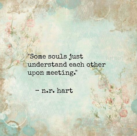 Some souls just understand each other upon meeting. #Soulmates #Friendship #Love N R Hart, Poetry Language, Boho Quotes, Inspiring Sayings, Dear Husband, Under Your Spell, Quotes Thoughts, Rumi, Friends Quotes