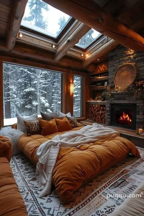 Small Cabin Interiors, Cabin Interior Design, Aesthetic Bedroom Ideas, Appliances Design, Cottage Aesthetic, Space Saving Kitchen, Cozy Spaces, Cabin Interiors, Small Cabin