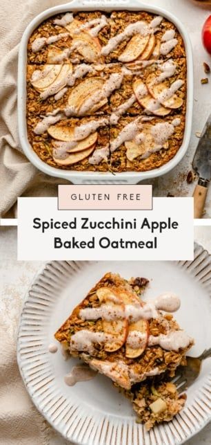 Apple Chai Baked Oatmeal, Healthy Apple Crisp Breakfast, Apple Breakfast Recipes Healthy, Zucchini Baked Oatmeal, Apple Oatmeal Bake, Healthy Apple Recipes, Apple Baked Oatmeal, Baked Oatmeal Recipes Healthy, Apple Zucchini