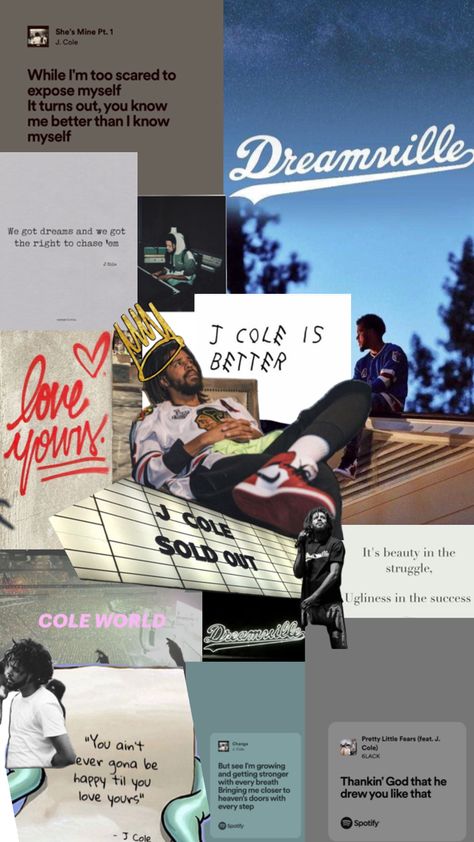 J Cole collage featuring some of my fav quotes ! J Cole Collage Wallpaper, J Cole Collage, J.cole Wallpaper, J Cole Lyrics Quotes, J Cole Albums, Rap Words, J Cole Lyrics, J Cole Art, J Cole Quotes