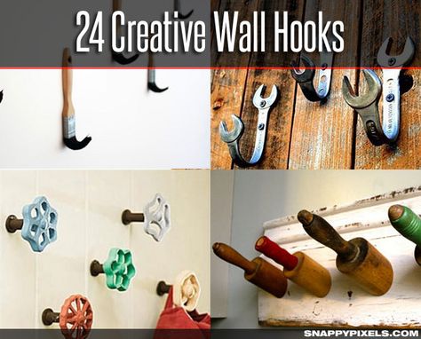 24 Creative DIY Wall Hooks for Hanging in Style - Snappy Pixels Diy Wall Hook Ideas, Diy Coat Hooks Entryway, Diy Hooks For Hanging, Wall Hooks Bedroom, Diy Bathroom Hooks, Wall Hooks Ideas, Diy Towel Hooks, Diy Coat Hooks, Diy Wall Hooks