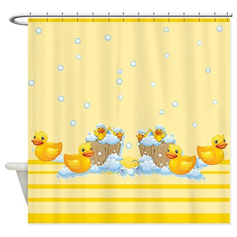 Rubber Ducky Bathroom, Rubber Duck Bathroom, Duck Shower Curtain, Duck Bathroom, Yellow Shower Curtain, Kids Bathroom Design, Kid Bathroom, Yellow Shower Curtains, Kid Bathroom Decor