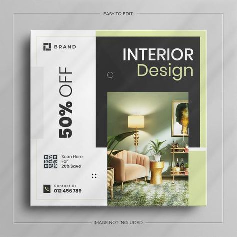 Modern Social Media Post Design, Interior Banner Design, Interior Promotion, Modern Interior Furniture, Pamplet Design, Interior Design Poster, Furniture Social Media, Interior Poster, Brochure Design Layouts