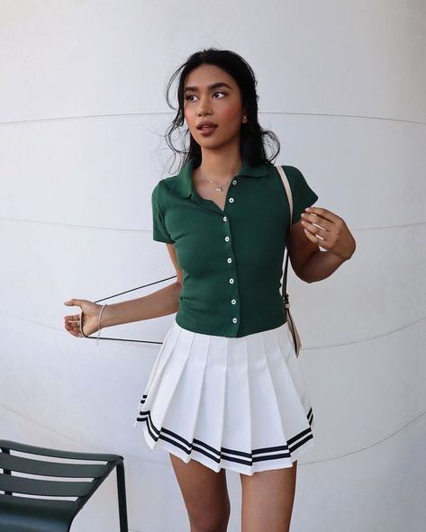 Cute Tennis Outfit, Tennis Dress Outfit, Preppy Trends, Cute Golf Outfit, Tennis Shoe Outfits Summer, Tennis Outfits, Tennis Outfit Women, Tennis Skirt Outfit, Womens Golf Fashion