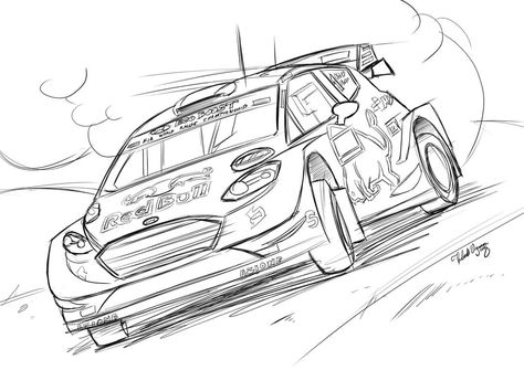 Rally Drawing, Truck Drawing, Ford Puma, Ford Focus, Art Cars, Drawing Sketches, Lego, Ford, Male Sketch