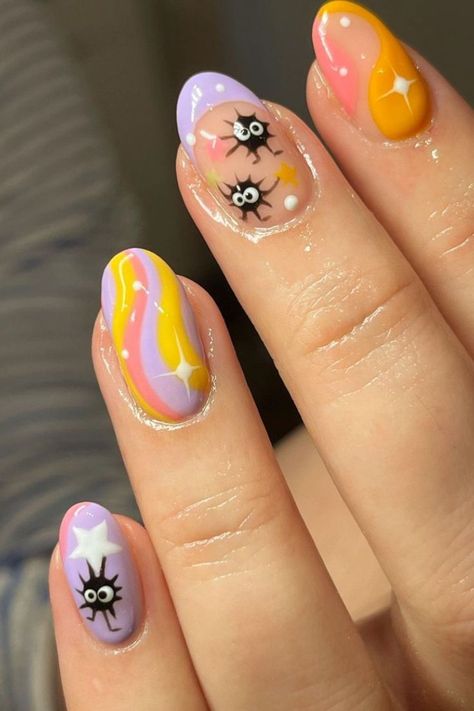 2023 Spring Nails, Retro Nails, Cute Simple Nails, Anime Nails, Simple Gel Nails, Grunge Nails, My Tattoo, Kawaii Nails, Short Acrylic Nails Designs